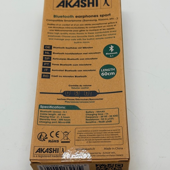 NWT Akashi Bluetooth Earphones Wireless - Picture 2 of 4